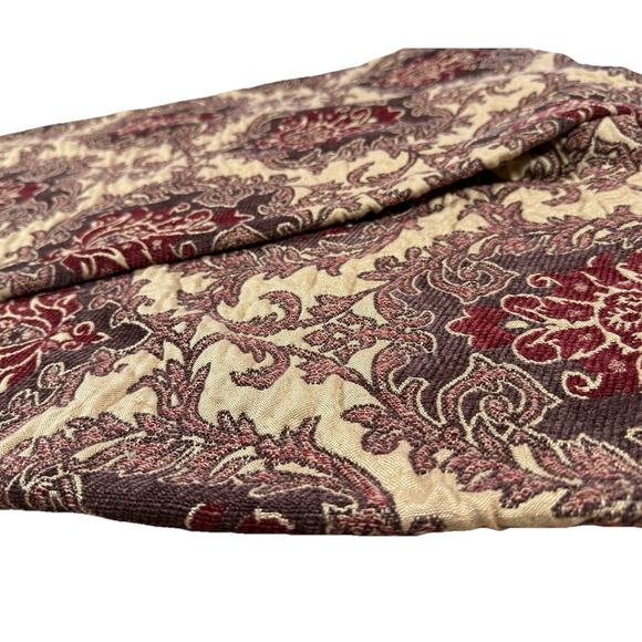 Pair Tapestry Rug Print Curtains Panels Drapes Long 82 Red Tan Brown Luxury Home - Picture 4 of 6